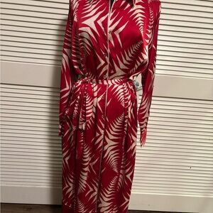 Fashion Nova Red Resort Wear Wrap Gown